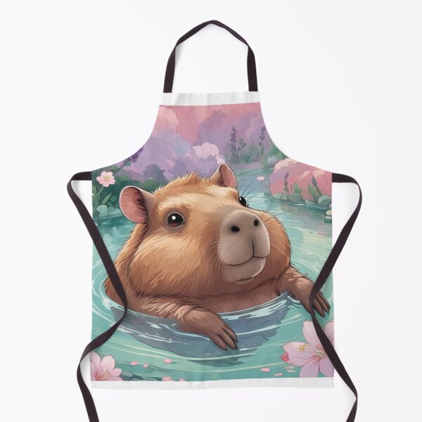 Item preview, A cute capybara relaxing in a hot spring designed and sold by Artshopprivate.