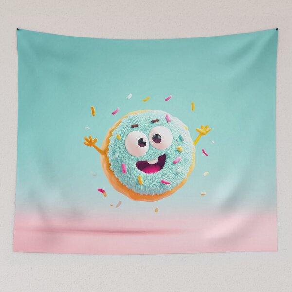 Item preview, Cute Running Donut Cartoon Character designed and sold by Moss and Moon Studio.