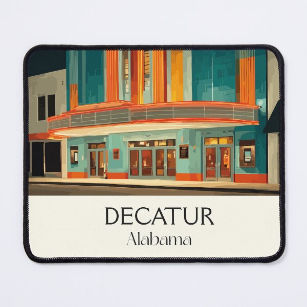 Item preview, Decatur Alabama Art Deco Theater Art Print designed and sold by TuncGK.