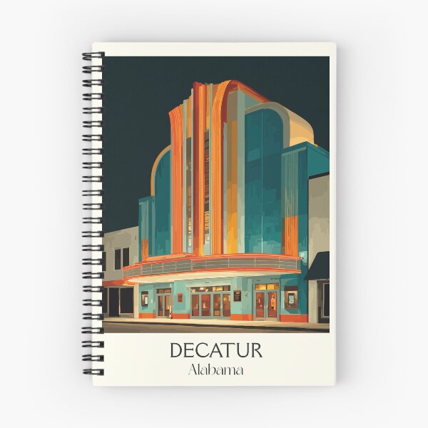 Item preview, Decatur Alabama Art Deco Theater Art Print designed and sold by TuncGK.
