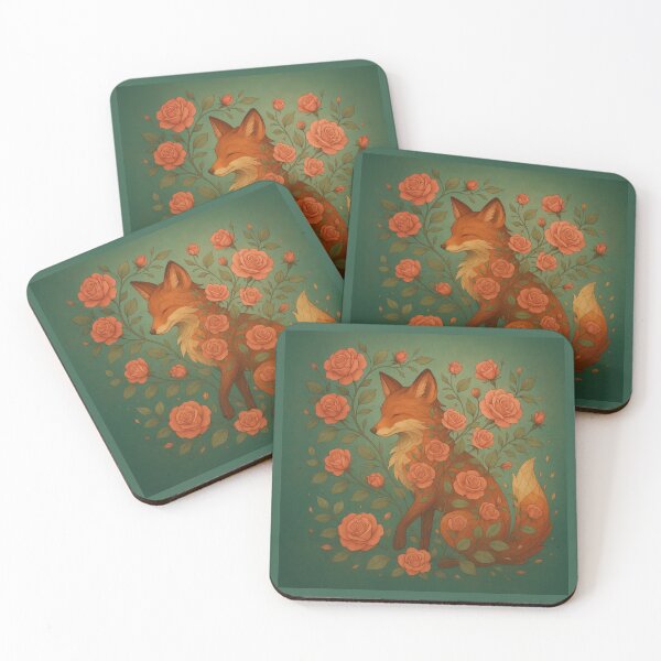 Item preview, Fox of Roses – Blooming Spirit designed and sold by GeoWild Designs.