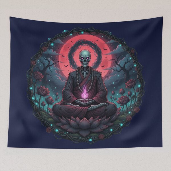 Item preview,  Skeleton Monk Meditation - Halloween Special designed and sold by Zen Mosaic.