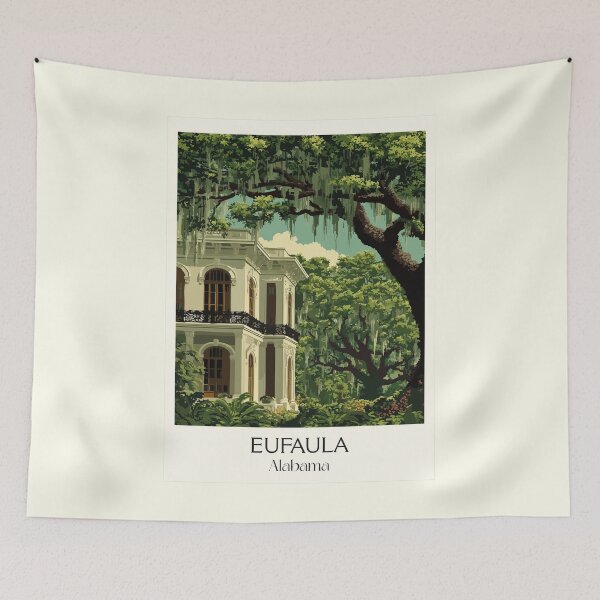 Item preview, Eufaula Alabama Antebellum Home Art Print designed and sold by TuncGK.