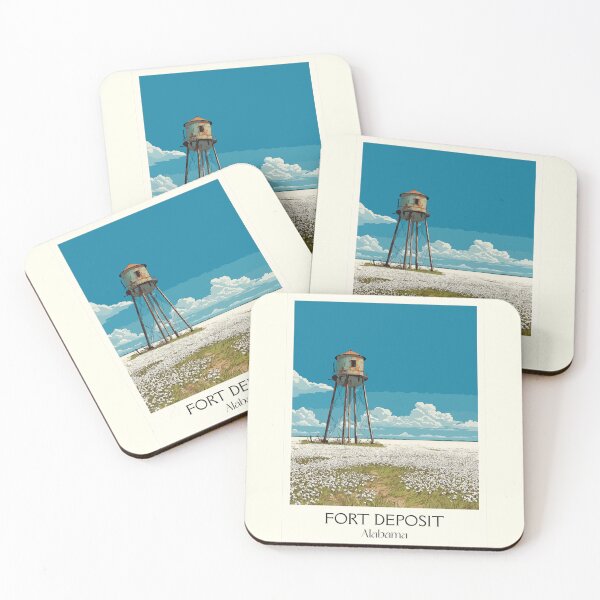 Item preview, Fort Deposit AL Water Tower | Southern Cotton Field Art designed and sold by TuncGK.