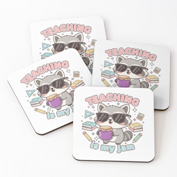 Item preview, Teaching Is My Jam – Cute Raccoon Teacher Design | Funny Kawaii Educator Gift designed and sold by ArtiVibeAura.