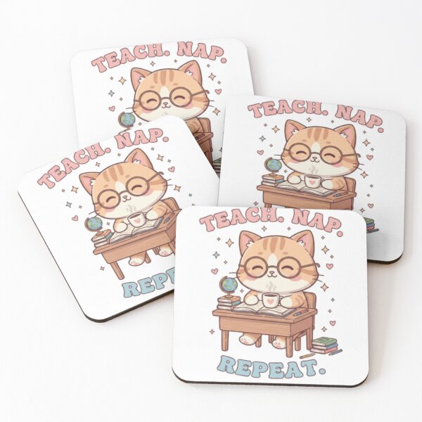 Item preview, Teach. Nap. Repeat. – Funny Cat Teacher Design | Cute Kawaii Teacher Gift designed and sold by ArtiVibeAura.