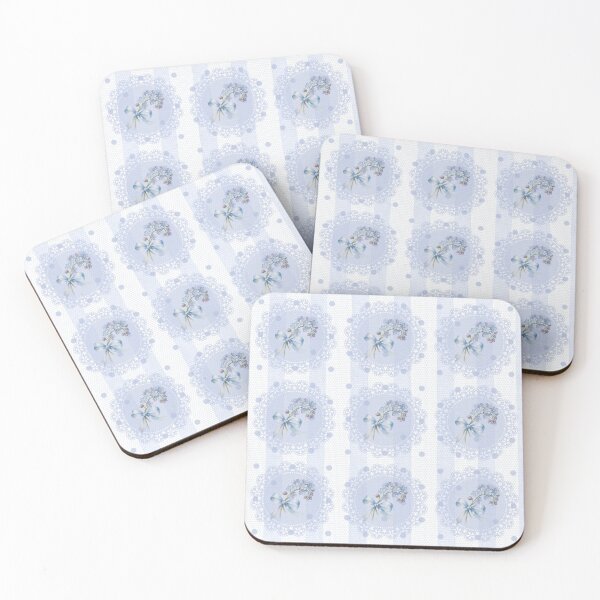 Item preview, Forget-Me-Not Heirloom Collection Blue Lilac Flora Stripes designed and sold by Heritage Hive Studio.