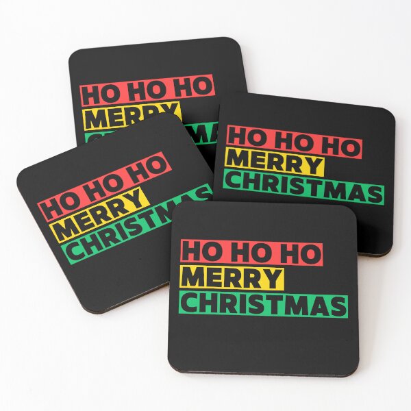 Item preview, Ho Ho Ho Merry Christmas Red Yellow Green Stripes Clear Letters designed and sold by GFamilyC.