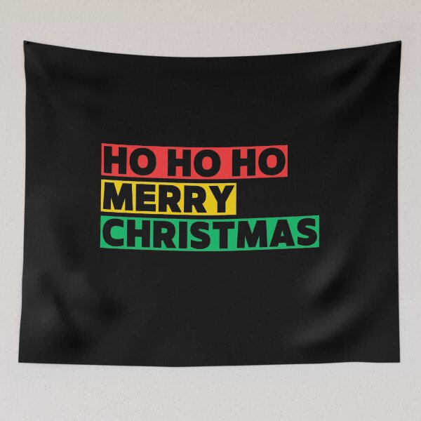 Item preview, Ho Ho Ho Merry Christmas Red Yellow Green Stripes Clear Letters designed and sold by GFamilyC.