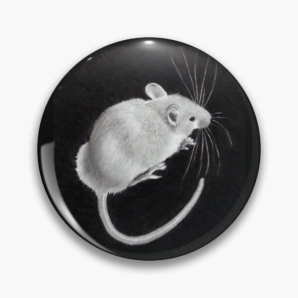 Item preview, Little Grey Mouse on Black, Realistic Pencil Drawing, Critter, Rodent, Art designed and sold by JoyfulWhimsy.