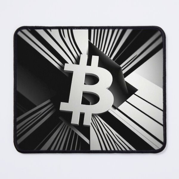 Item preview, Black and White Bitcoin Pulse – Digital Op Art Illusion designed and sold by Benito Del Ray.