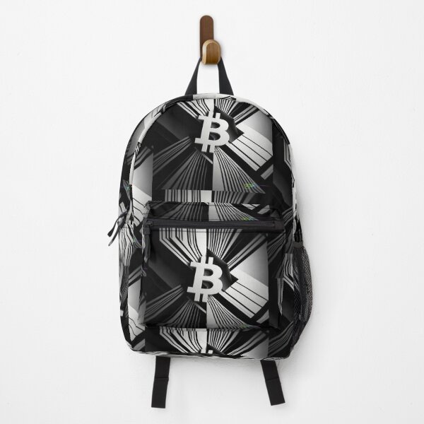 Item preview, Black and White Bitcoin Pulse – Digital Op Art Illusion designed and sold by Benito Del Ray.