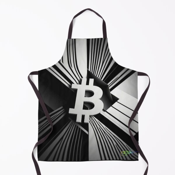 Item preview, Black and White Bitcoin Pulse – Digital Op Art Illusion designed and sold by Benito Del Ray.