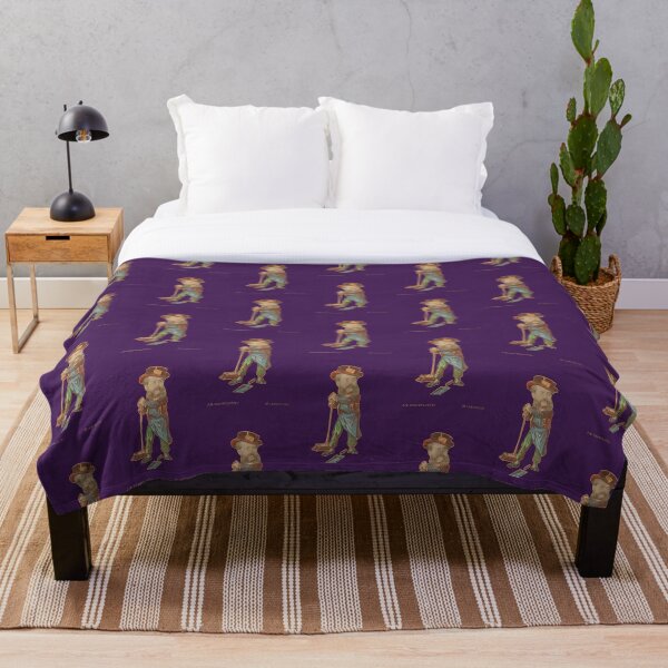 Item preview, Man with Broom and Dustpank - Juan Pedro Chabalgoit vintage purple designed and sold by citimonster.