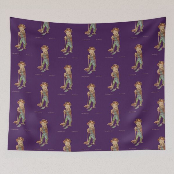 Item preview, Man with Broom and Dustpank - Juan Pedro Chabalgoit vintage purple designed and sold by citimonster.