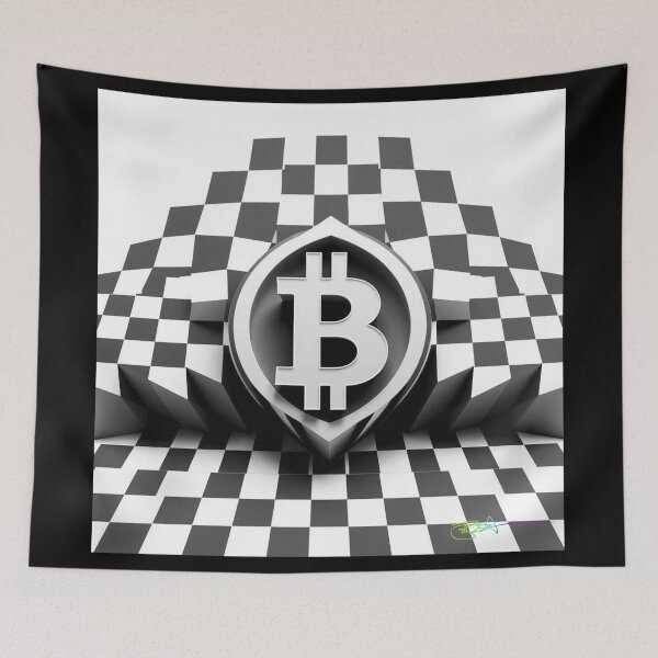 Item preview, Bitcoin Horizon – Black and White Perspective Art designed and sold by Benito Del Ray.