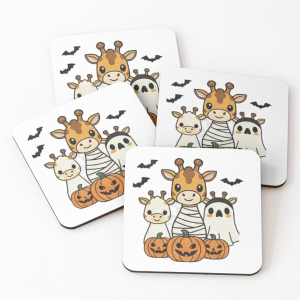Item preview, Cute giraffe halloween pumpkins kawaii art designed and sold by ArtDesignTp.