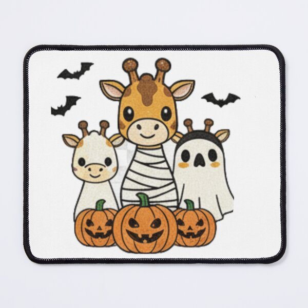 Item preview, Cute giraffe halloween pumpkins kawaii art designed and sold by ArtDesignTp.