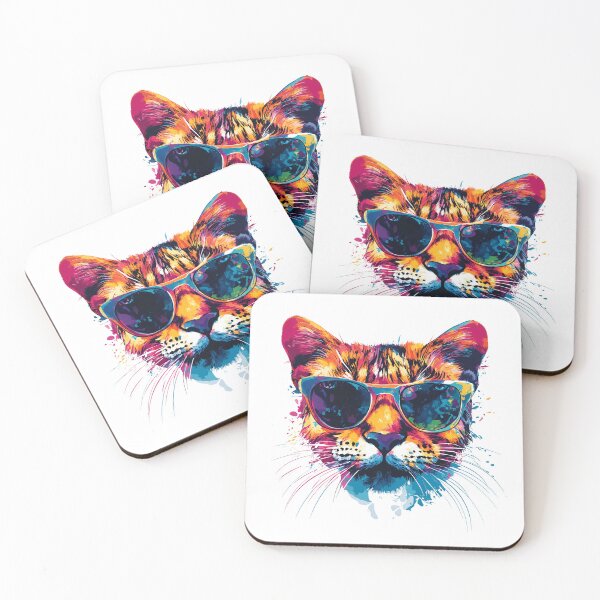 Item preview, Colorful Cool Cat – Origami-Style Animal Art | Paint Splash Wildlife Design T-Shirt designed and sold by OrigAnimal.