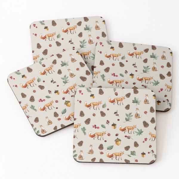 Item preview, Fox in the woodland pattern design designed and sold by Vintage Designs +.