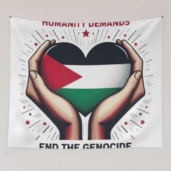 Item preview, Humanity Demands: End the Genocide — Hands Holding Palestinian Heart designed and sold by EpiphanyArt28.