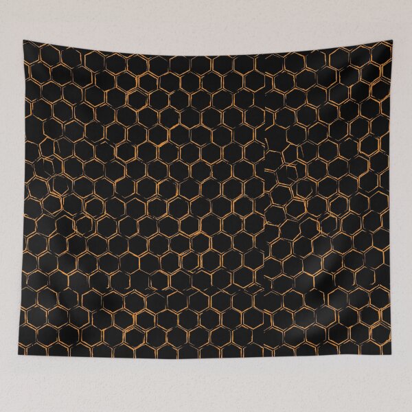 Item preview, Gold Honeycomb on Black Background designed and sold by PlagueTSH.