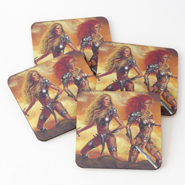 Item preview, Two warrior women fantasy art designed and sold by Vintage Designs +.