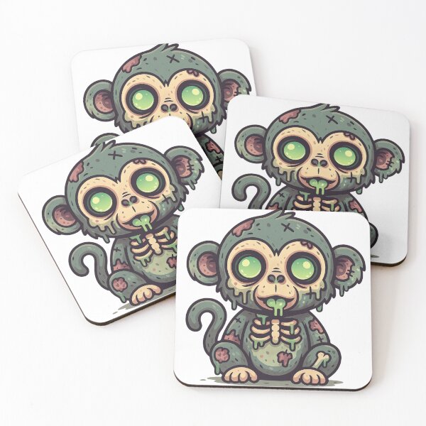 Item preview, Zombie Monkey – Creepy Cute Undead Primate designed and sold by Design Delinquent.