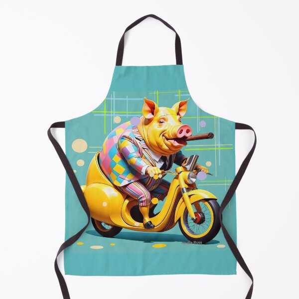 Item preview, A Pig on a Motorcycle designed and sold by Nadia Russ Design.