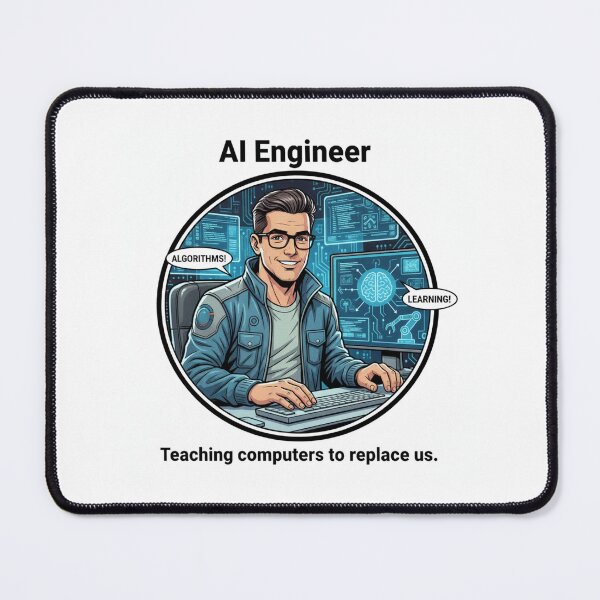 Item preview, AI Engineer job occupation thank you appreciation birthday funny meme designed and sold by CheeseBlueprint.