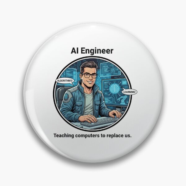 Item preview, AI Engineer job occupation thank you appreciation birthday funny meme designed and sold by CheeseBlueprint.