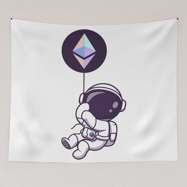 Item preview, Astronaut with Ethereum Balloon designed and sold by LouLabeau.