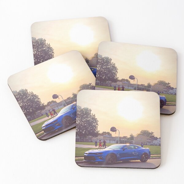 Item preview, My Hyper Blue Metallic Camaro Shines Under Evening Sun designed and sold by letsnvision.