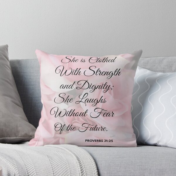 Item preview, She Is Clothed With Strength and Dignity – Proverbs 31:25 | Motivational Christian Quote Design designed and sold by Angie's Empire Designs.
