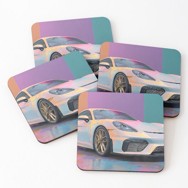 Item preview, Porsche 718 Cayman GT4 Pop Art Painting Print designed and sold by AutoPopStudio.