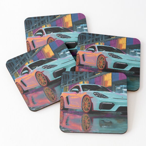 Item preview, Modern Pop Art Porsche 718 Cayman GT4 Poster designed and sold by AutoPopStudio.