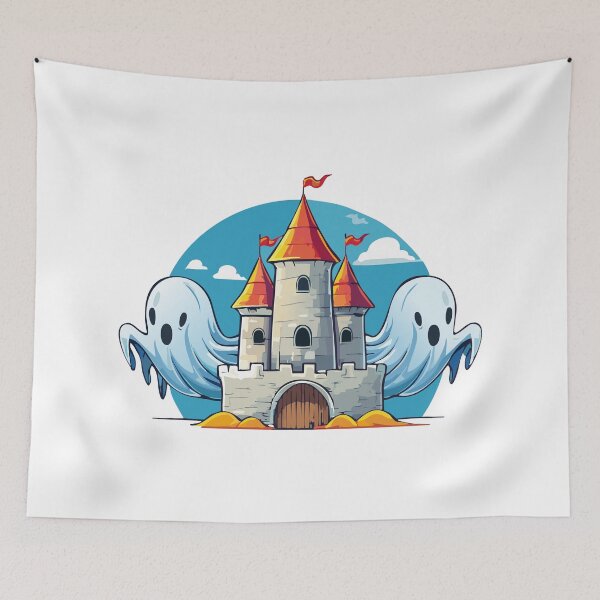 Item preview, Halloween haunted castle with spooky ghosts, spooky house and ghost designed and sold by Danler.
