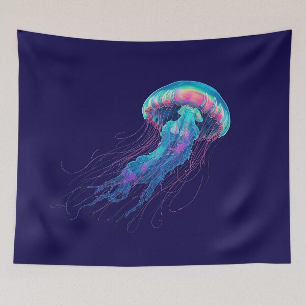 Item preview, Neon Dream Jellies | Iridescent Psychedelic Jellyfish Art designed and sold by Caira-Design.