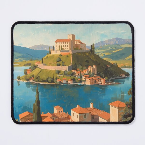 Item preview, Bolsena - Painted Artwork of Lake Bolsena designed and sold by JessArty ⭐⭐⭐⭐⭐.