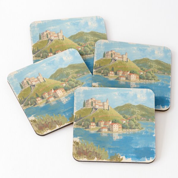 Item preview, Bolsena - Painted Artwork of Lake Bolsena designed and sold by JessArty ⭐⭐⭐⭐⭐.