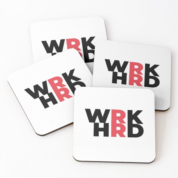 Item preview, WRK HRD Minimalist Typography - Red Accent Motivational Design designed and sold by LisaraDesign.