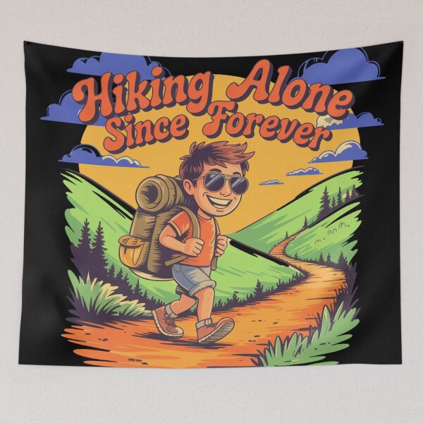 Item preview, Hiking Alone Since Forever – Funny Vintage Outdoor Design designed and sold by CrunchyGoats.