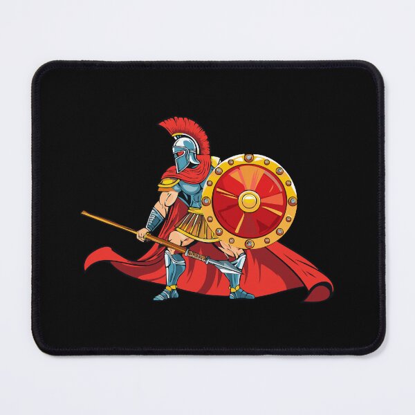 Item preview, Powerful ancient warrior holding spear and shield ready for battle, Spartan or Trojan warrior with helmet and spear, Ancient Greek Hoplite muscular Warrior designed and sold by Danler.