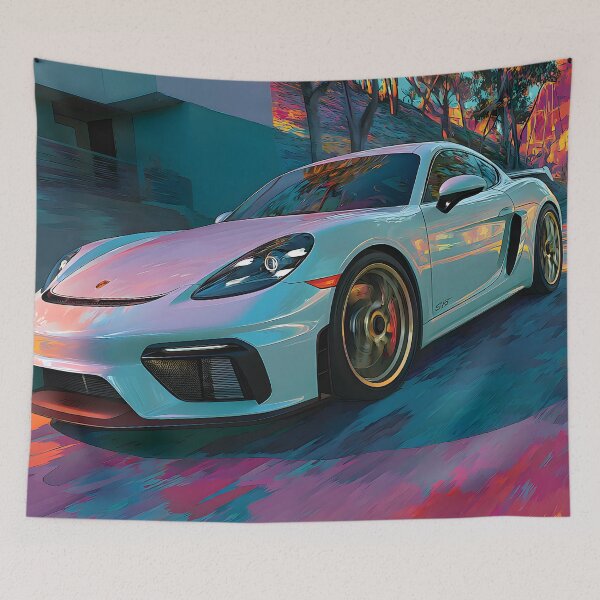 Item preview, Porsche 718 Cayman GT4 Abstract Pop Art Wall Décor designed and sold by AutoPopStudio.
