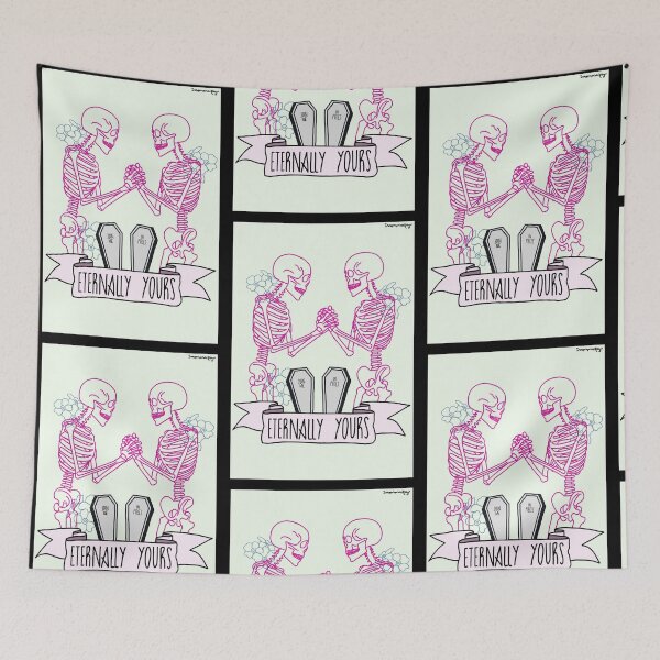 Item preview, Eternally Yours Lyrics Inspired Skeletons designed and sold by Inappropriate Kitty Draws.