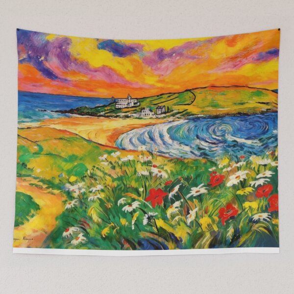 Item preview, Burgh Island(Watercolour + AI) designed and sold by artsmeow.