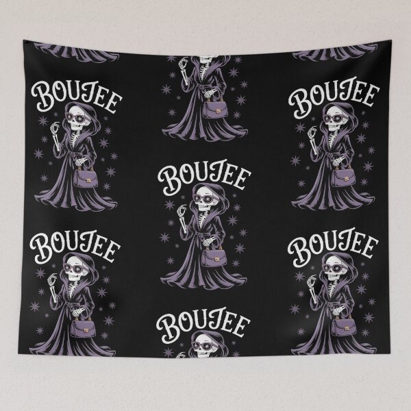 Item preview, Boujee October Vibes Ghost Skeleton Halloween Queen designed and sold by RosCraft.