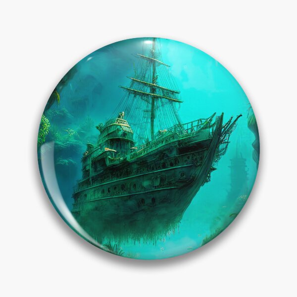 Item preview, Grand Classical Oil Painting: Sunken Tall Ship on Coral Reef designed and sold by LanaGustavsson.