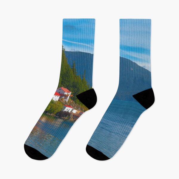Item preview, Dryad Point Lighthouse, Inside Passage BC — Red Roofs on the Edge of the Pacific designed and sold by Fourpointstudio.