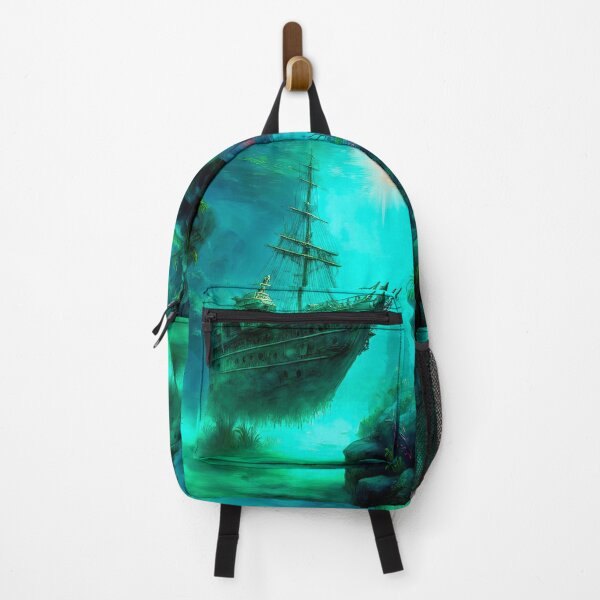 Item preview, Grand Classical Oil Painting: Sunken Tall Ship on Coral Reef designed and sold by LanaGustavsson.